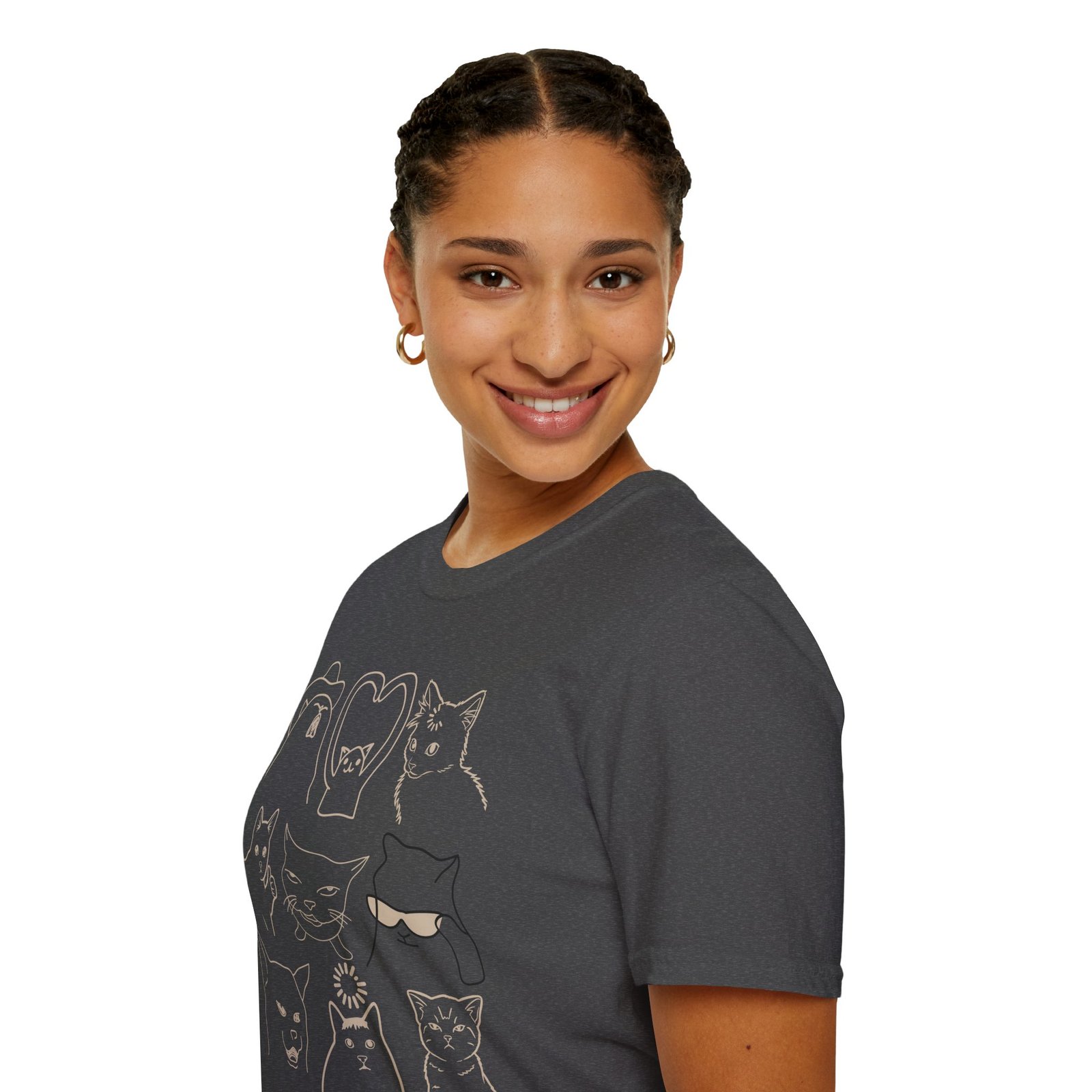 Funny Cats Vintage Line Art T-Shirt - Image 20