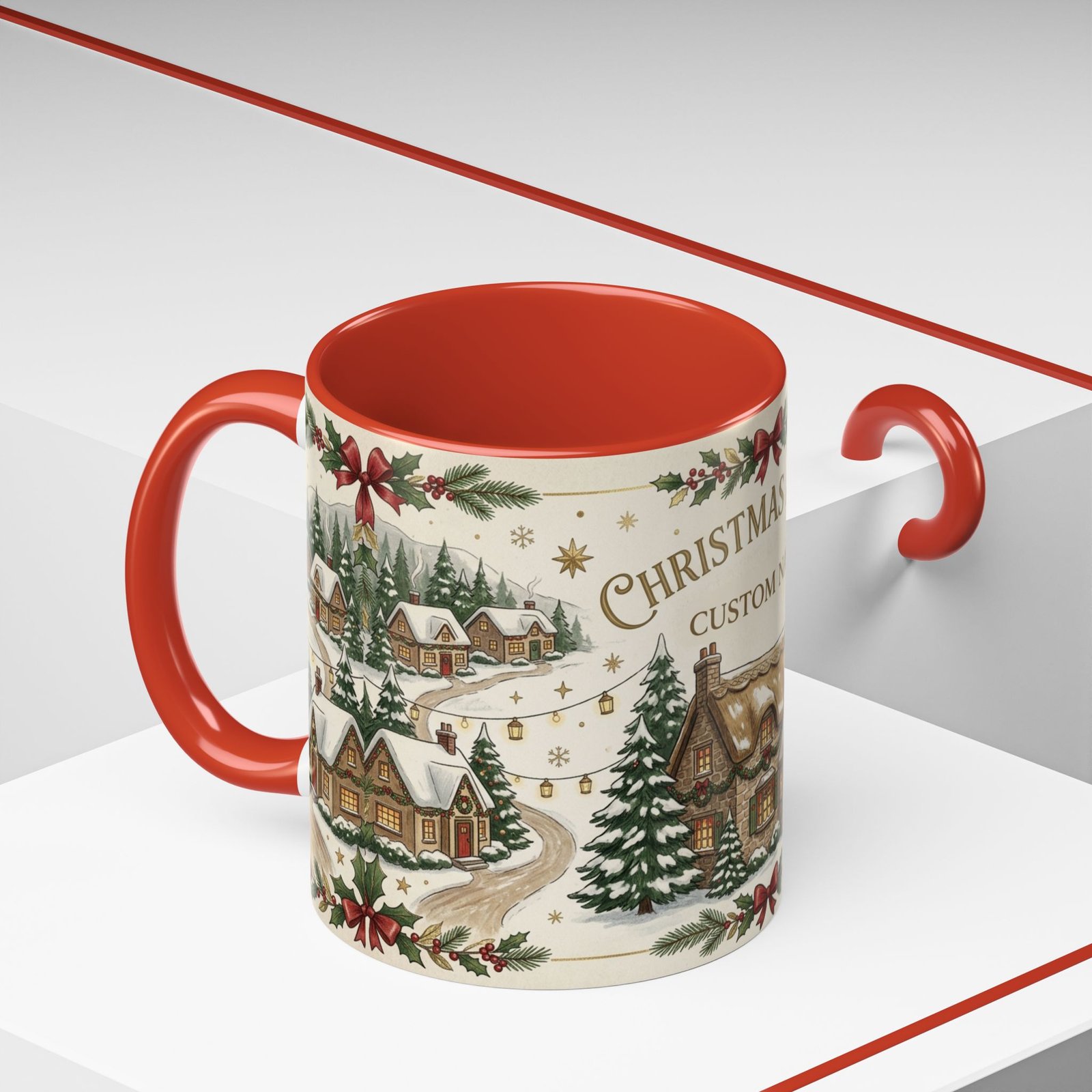 Custom family name Christmas mug