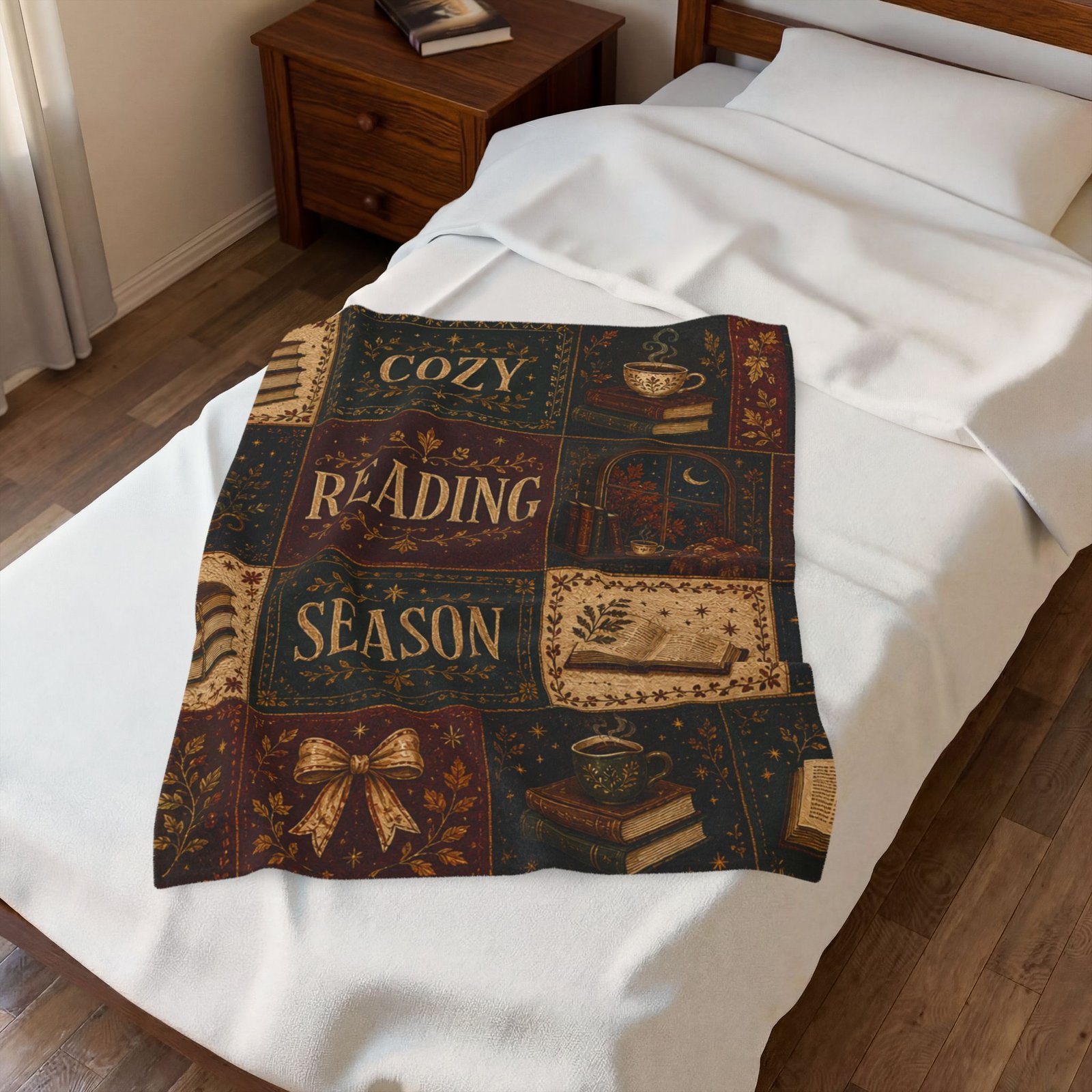 Cozy Reading Season blanket close-up