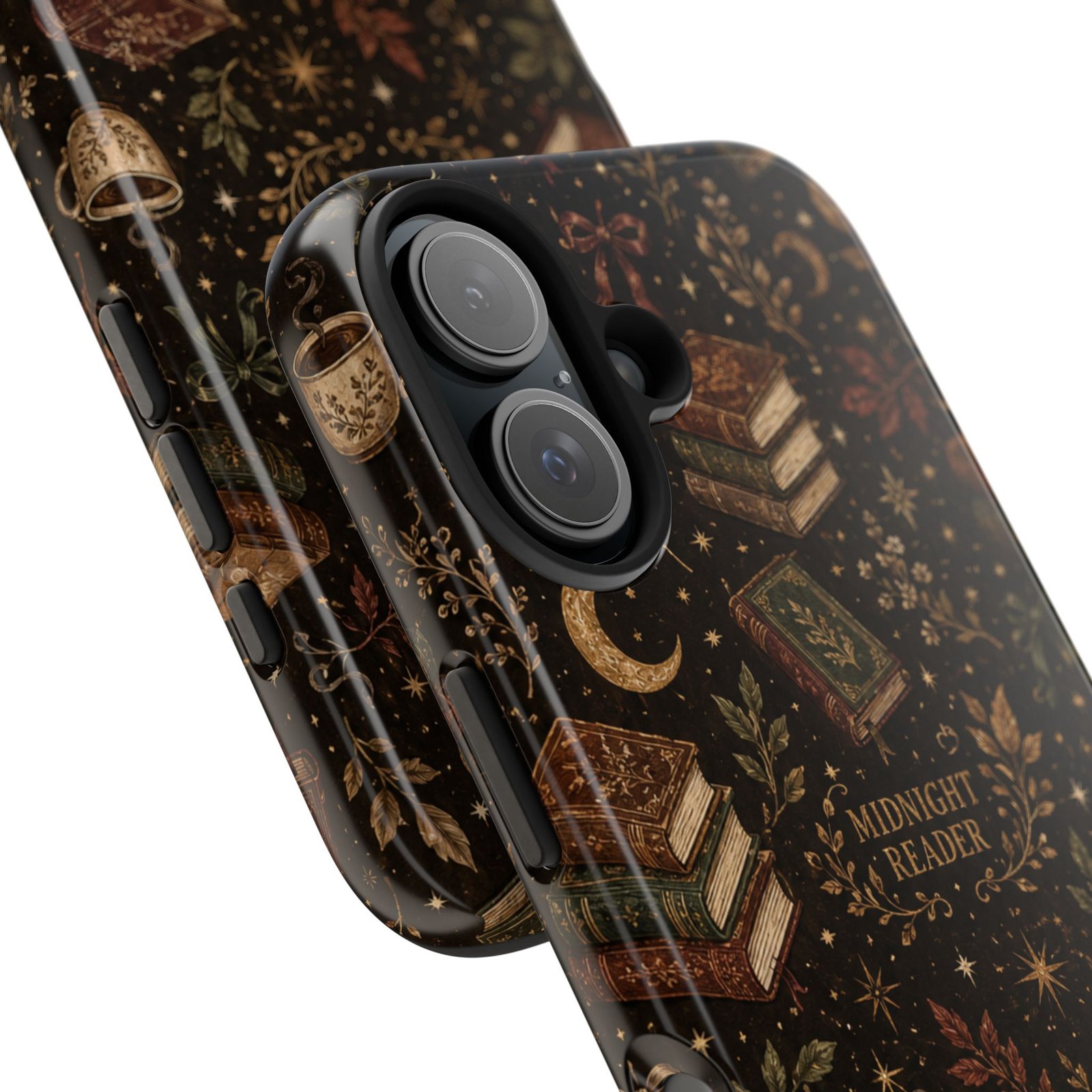 Vintage literary phone case close-up