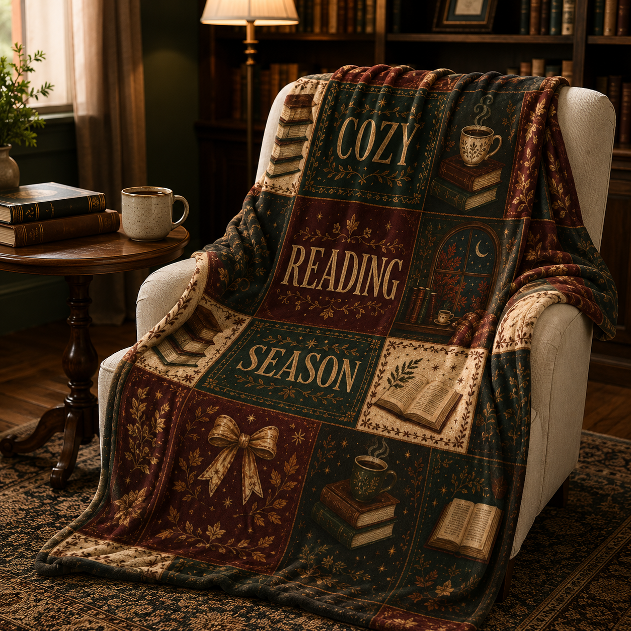 Cozy Reading Season bookish blanket