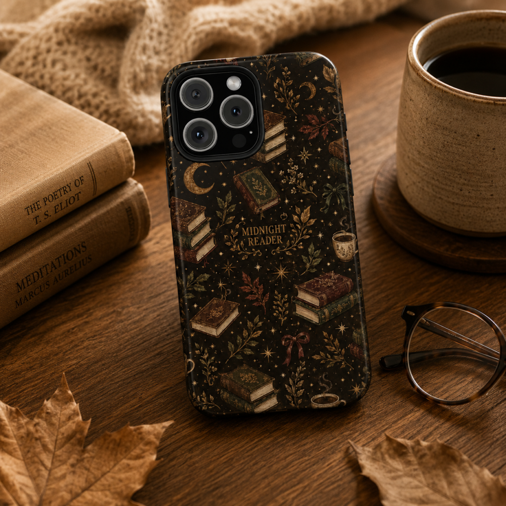 Midnight Reader vintage bookish phone case