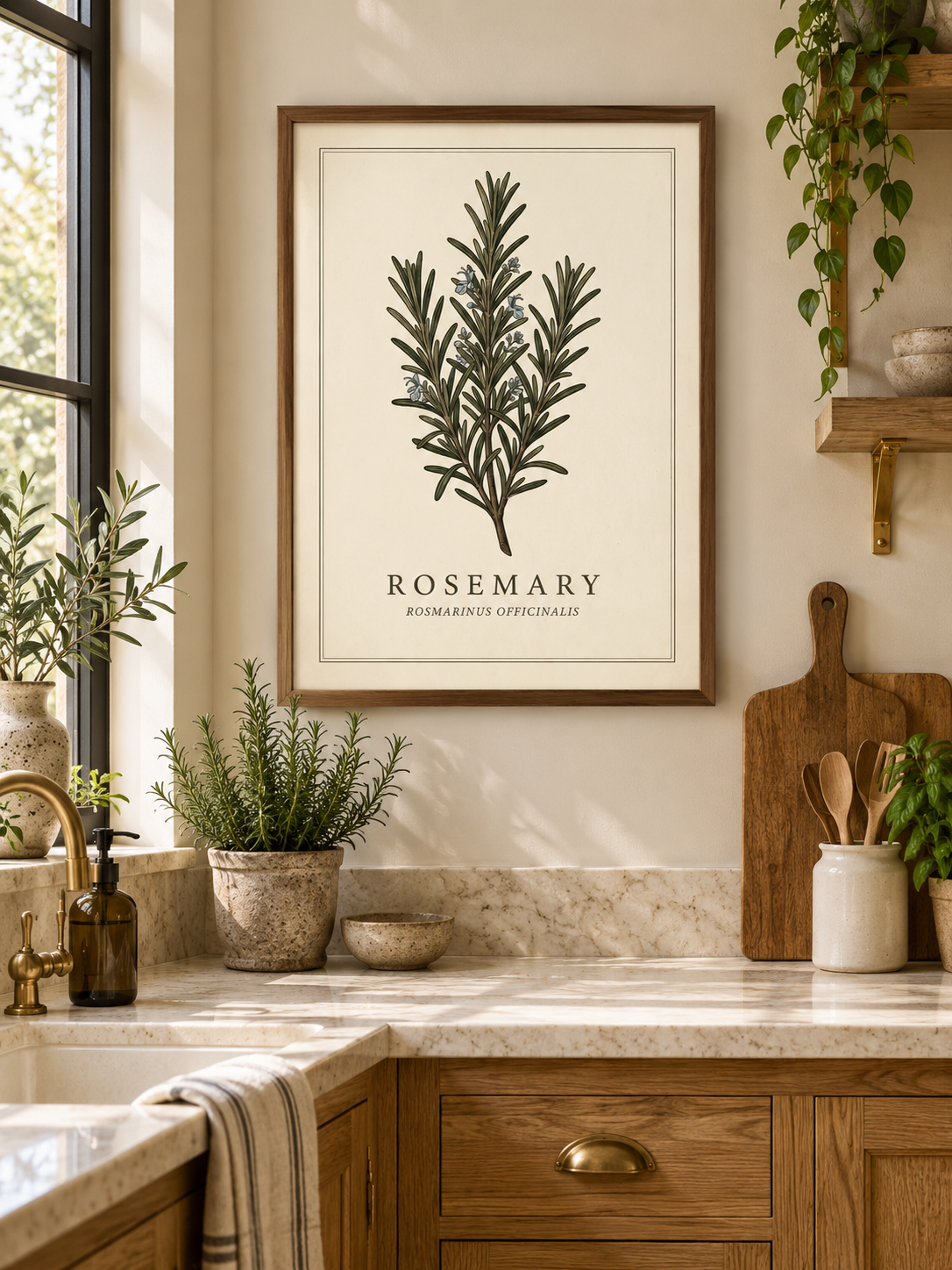 Vintage rosemary botanical print wall art