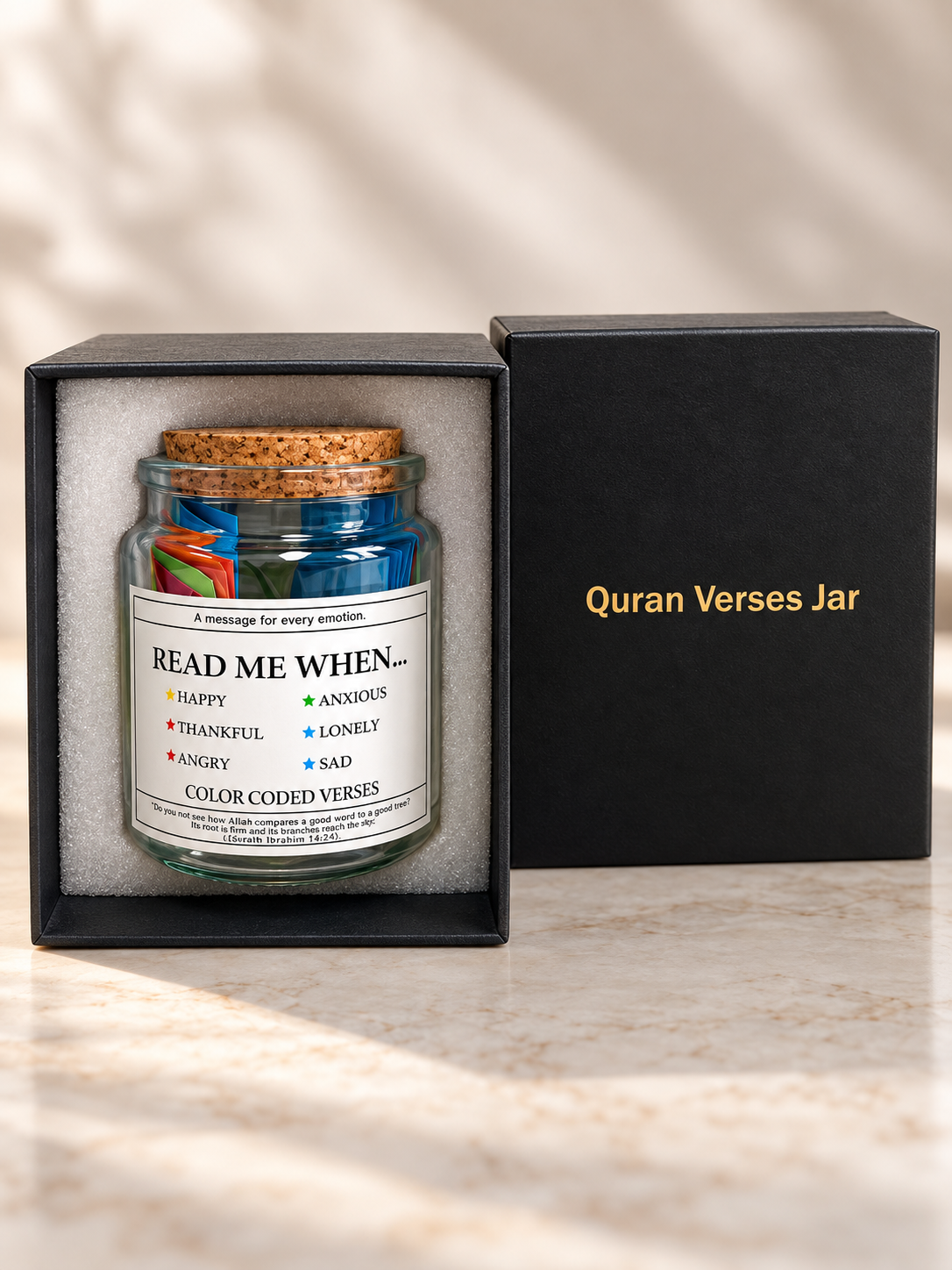 Islamic Quran verse gift jar for emotions