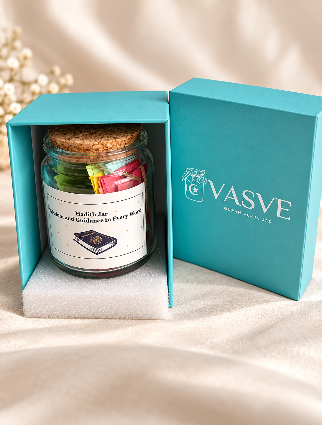 Quran reminder jar gift with cork lid